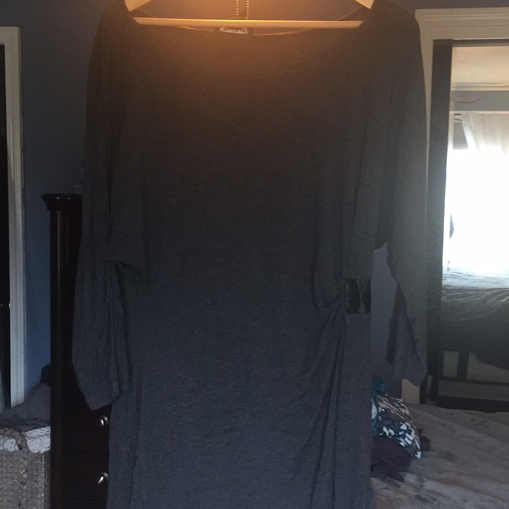 White House Black Market Gray Asymmetrical Tunic